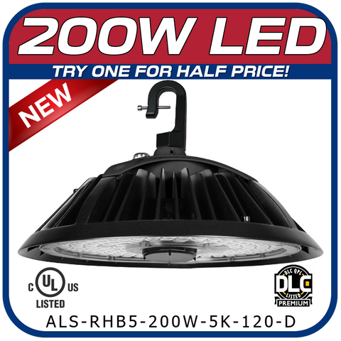 200W LED 5th Generation Round High Bay Fixture