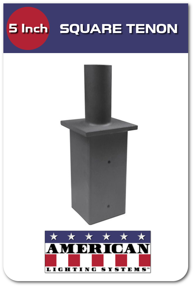 5" Square Tenon Adapter with Flange