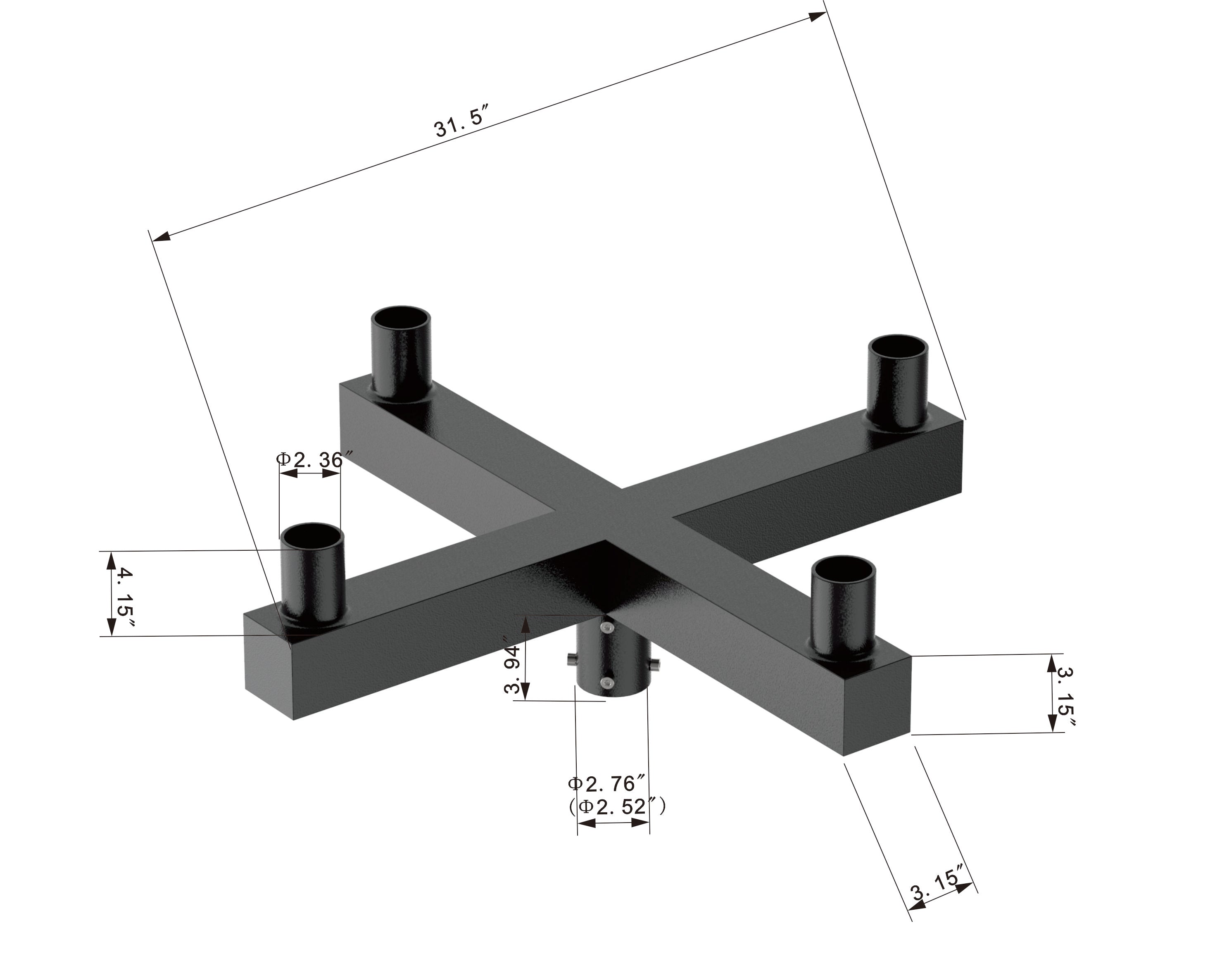 90° Low Profile Quad Bull Horn