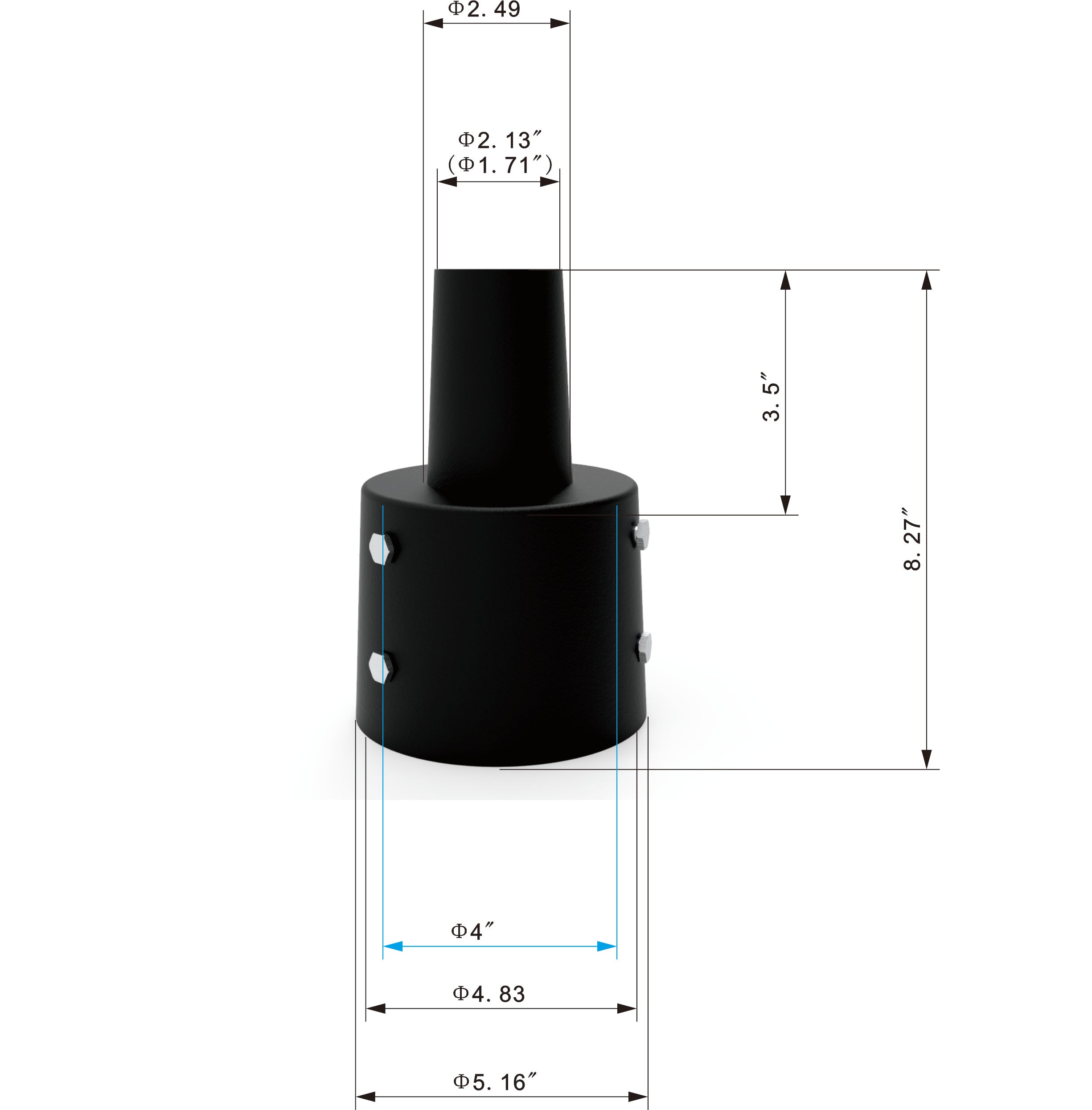 4 Inch Round Tenon Reducer