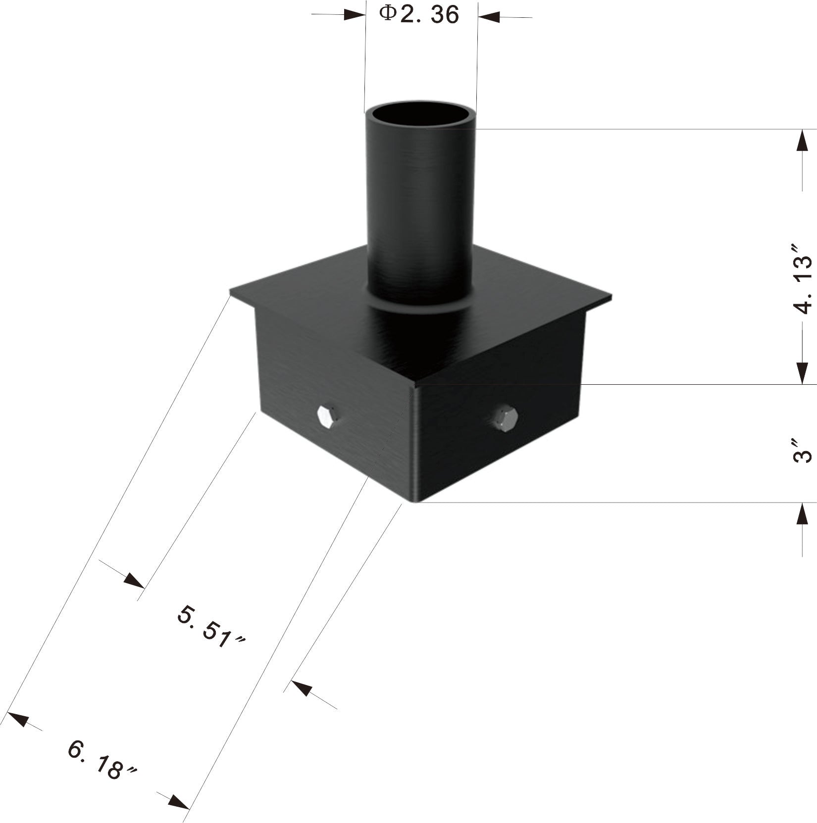 6 Inch Square Tenon Reducer with Flange