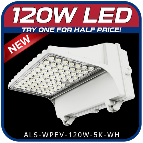 120W White Evolution Series Full Cut Wall Pack