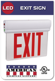 LED Emergency Exit Sign - Red on Clear