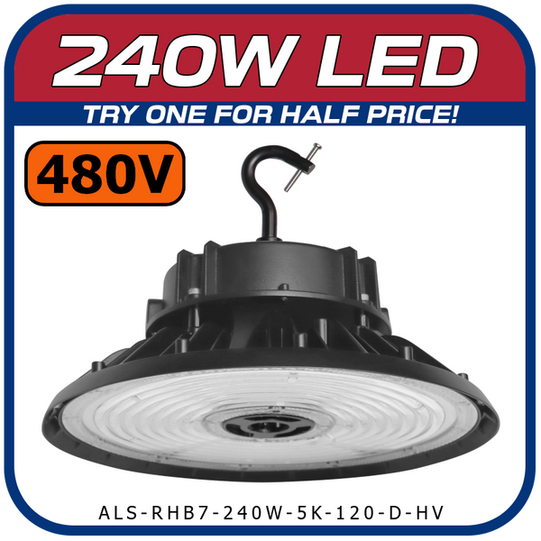 240W LED 480V 7th Generation Round High Bay Fixture