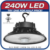 240W LED 7th Generation Round High Bay Fixture with Built-In Motion Sensor