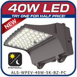 40W LED Evolution Series Full Cut Wall Pack with Photocell