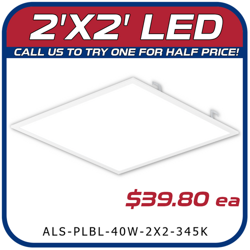 2 Pack: 2X2 Backlit Panel Lights Power and Color Selectable