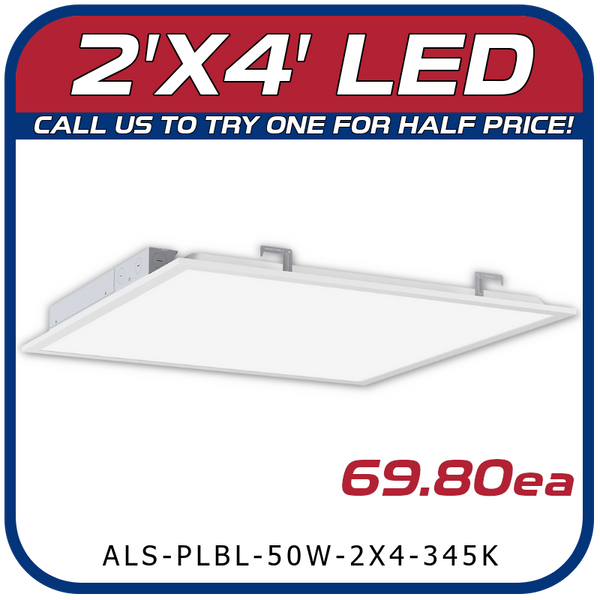 2 Pack: Backlit Panel Lights 2' X 4' Power and Color Selectable