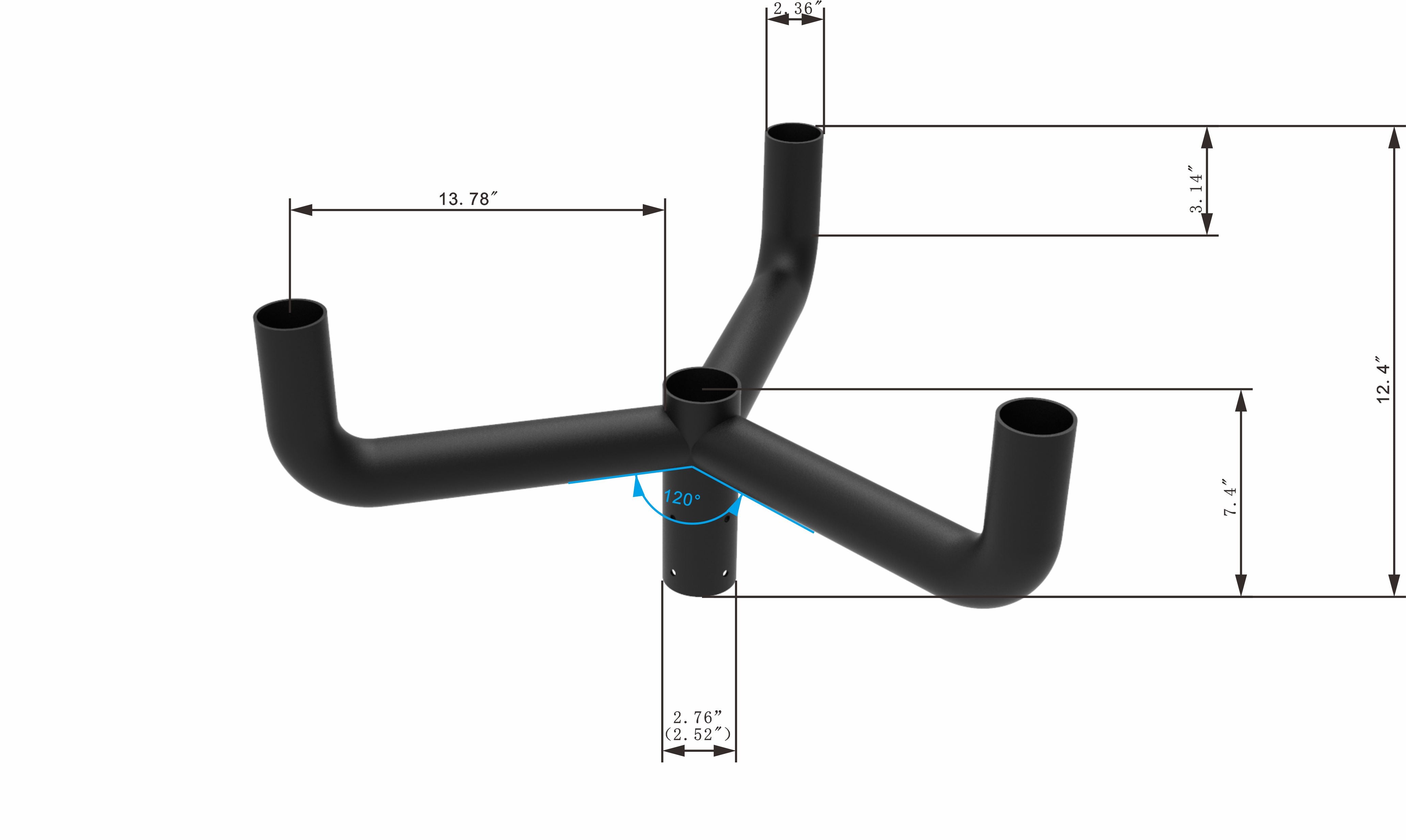 120° Triple Bull Horn