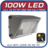 100W LED 3RD GEN WATCHMAN SERIES WALL PACK W/PHOTOCELL