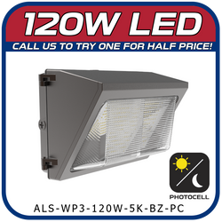 120W LED 3RD GEN WATCHMAN SERIES WALL PACK W/PHOTOCELL