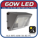 60W LED 3RD GEN WATCHMAN SERIES WALL PACK W/PHOTOCELL