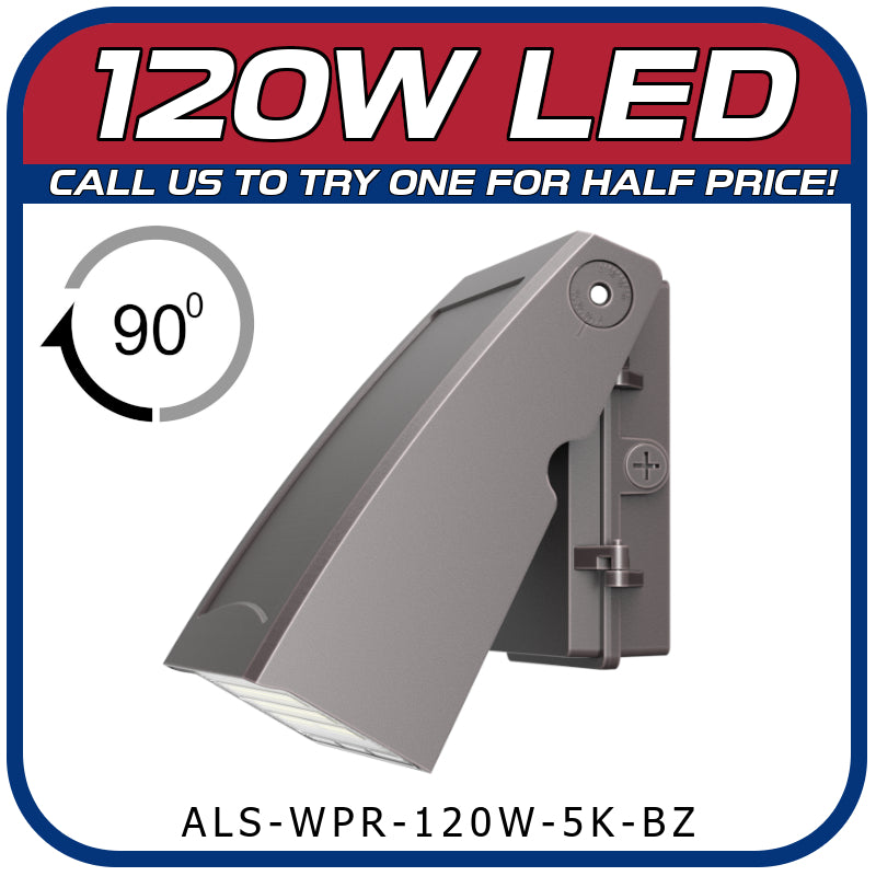 120W LED ARCHITECTURAL SERIES 90° ROATAING WALL PACK