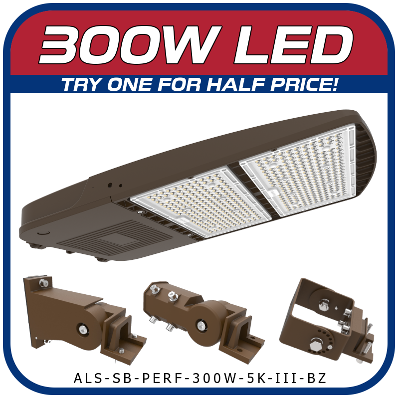 300W LED Performance II Series Shoebox Parking Lot Fixture